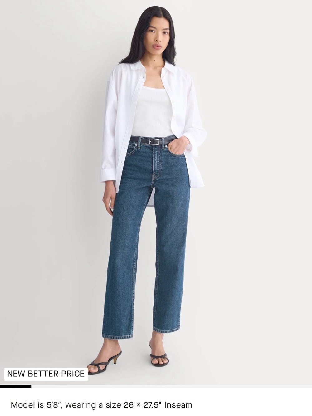 Everlane Women's Straight Leg Jeans in Indigo Blue